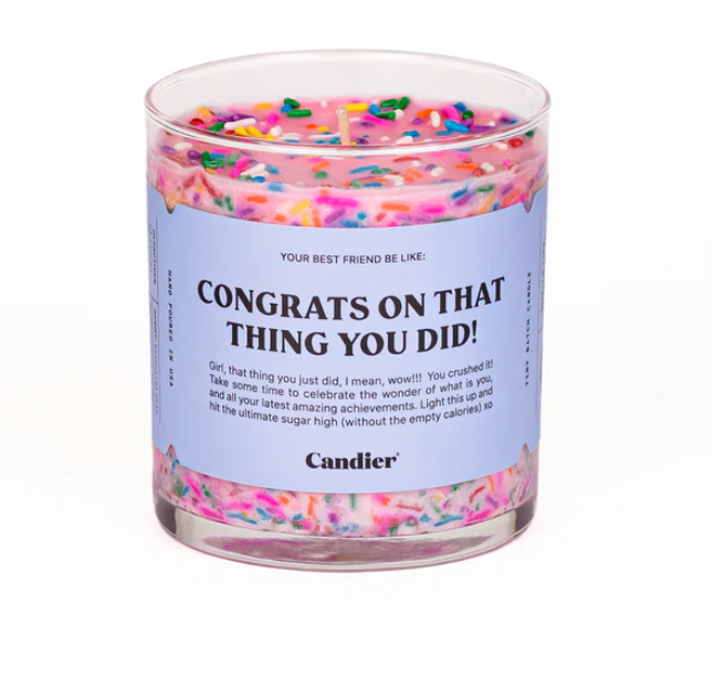Candier funny candle with sprinkles, congrats gift idea