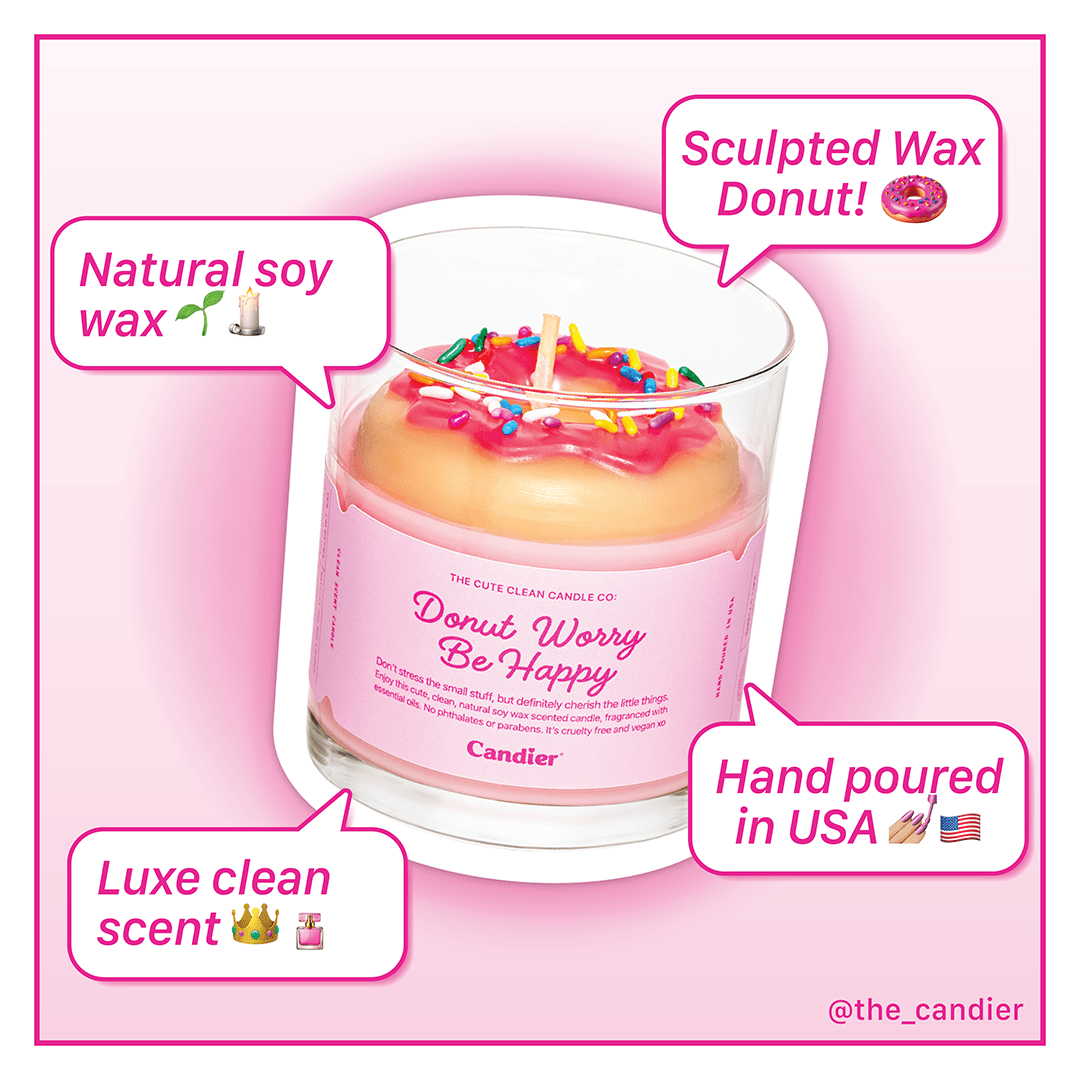 DONUT WORRY BE HAPPY CANDLE - Shop Ryan Porter