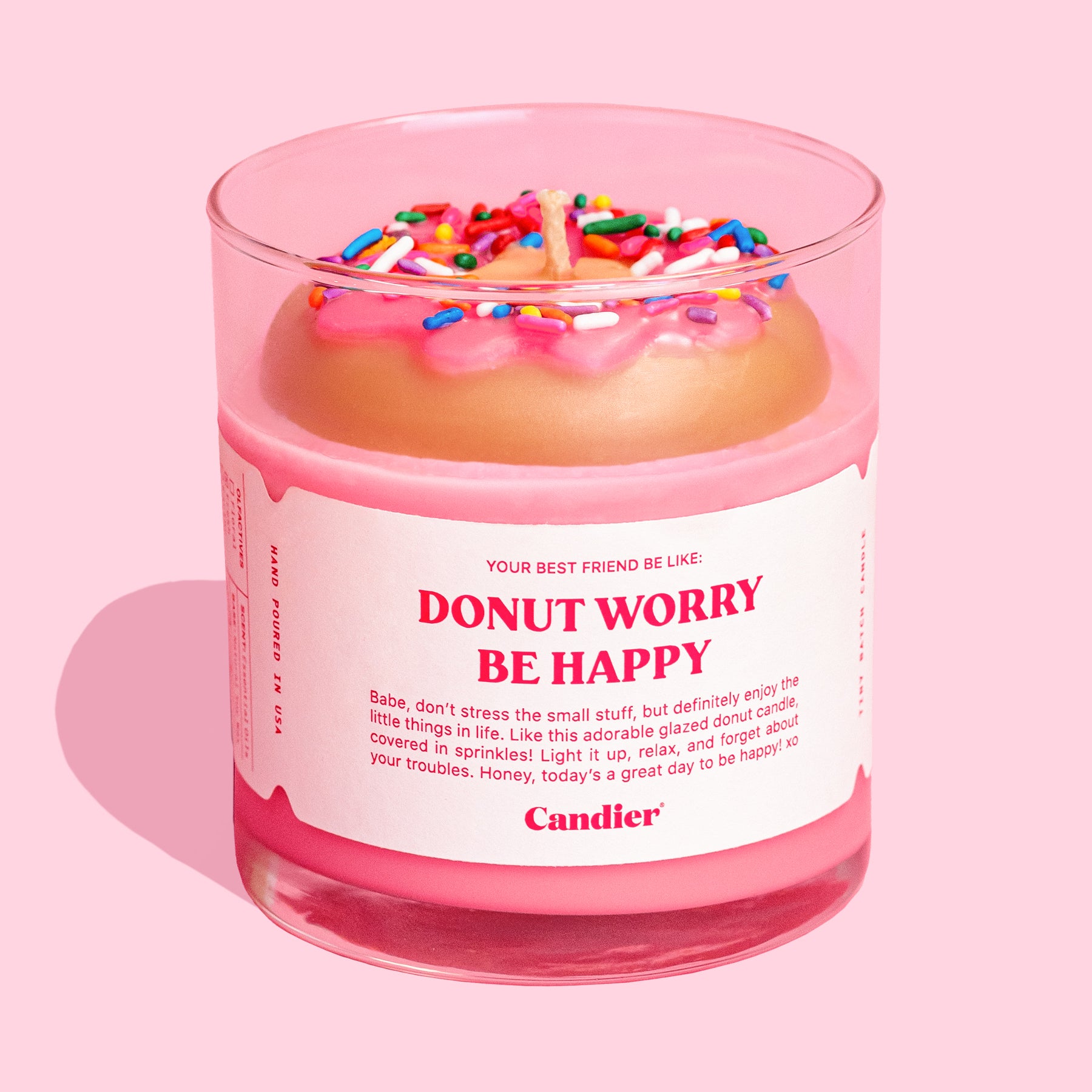 DONUT WORRY BE HAPPY CANDLE