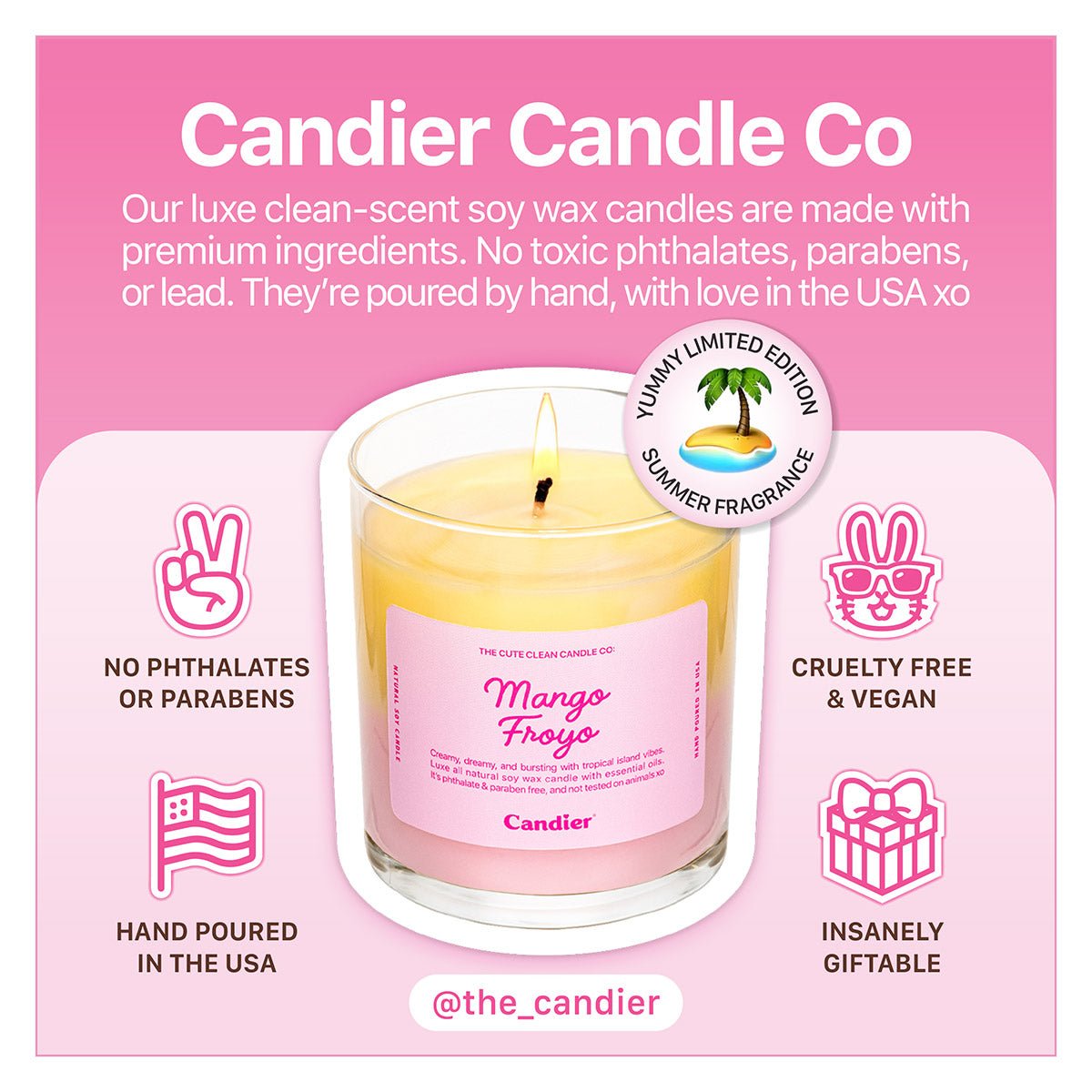 Cute candle MANGO FROYO with best summer scents