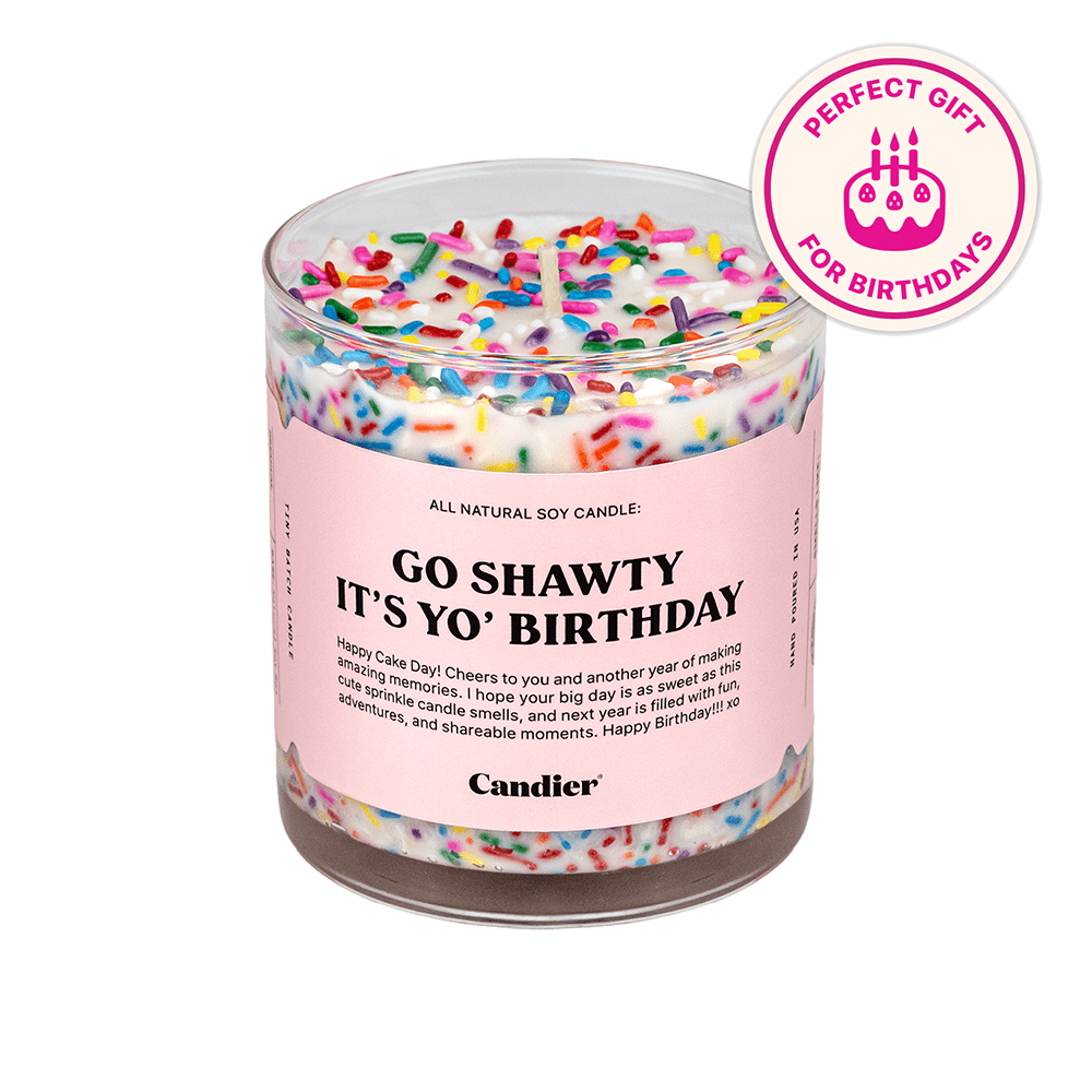 Candier dessert candles with sprinkles, smells like birthday cake with colorful sprinkles
