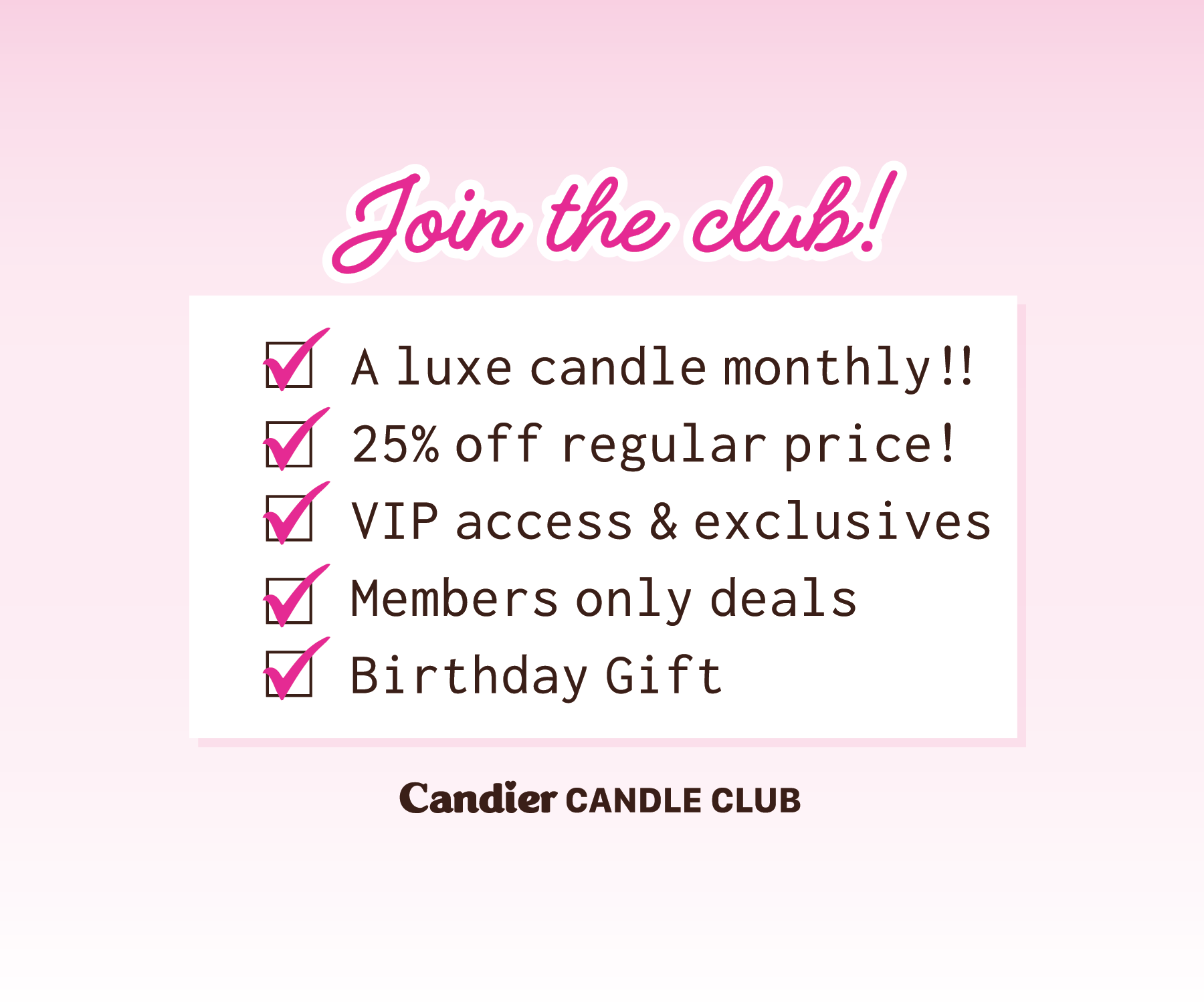 Candier cute candle subscription, be part of the club with VIP benefits, the best monthly candle subscription