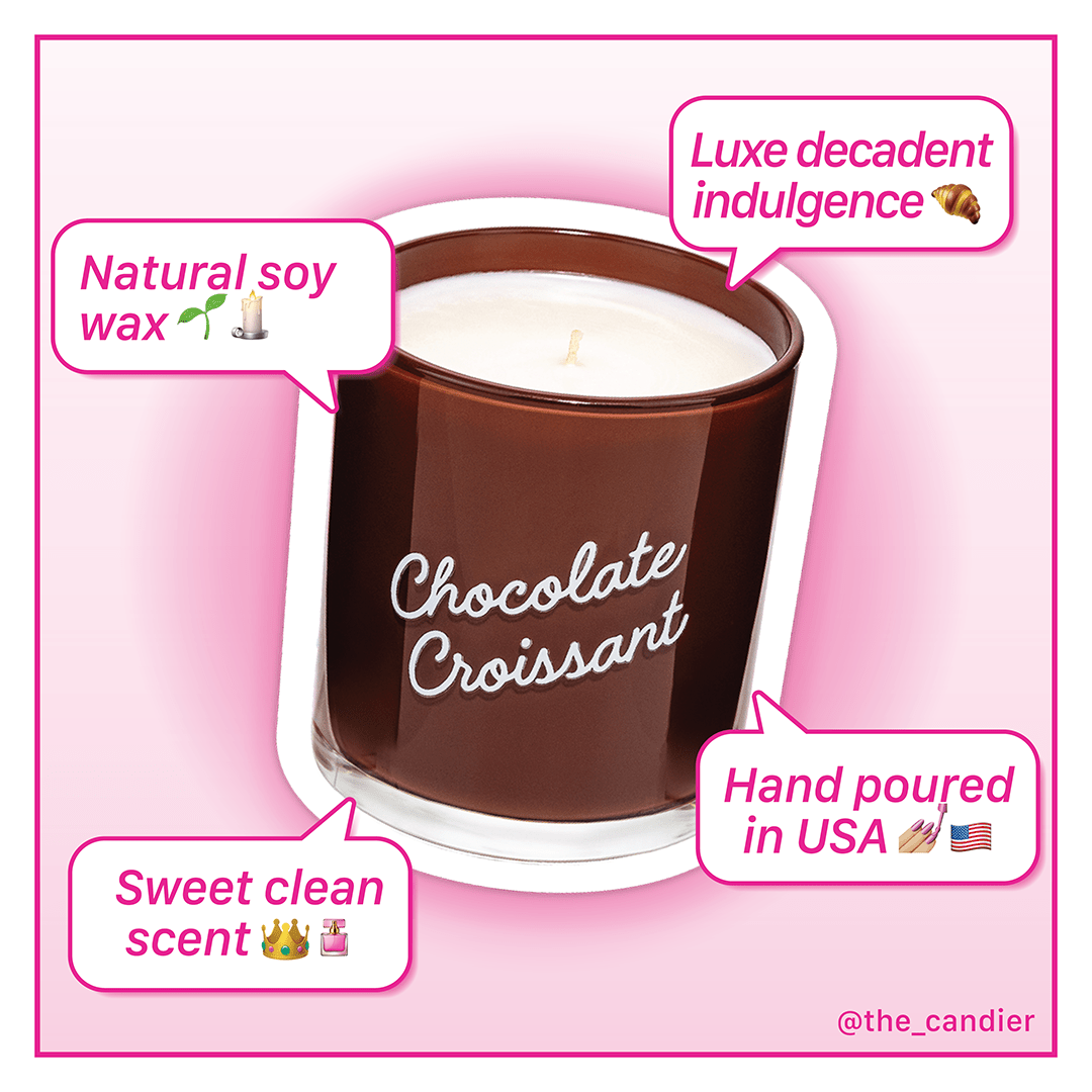 CHOCOLATE CANDLE - Candier croissant candleā with luxury clean scent and real soy wax