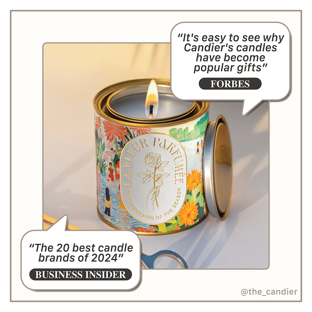 Hamoa Beach soy candle featured in top candle brands with review quote"best candle brands", beach aestheticâ with summer scent