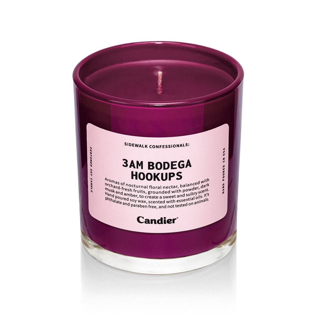 3AM Bodega Hookups Candier candle, NYC candle with fruity floral musk fragrance, luxury candles with cute aesthetic
