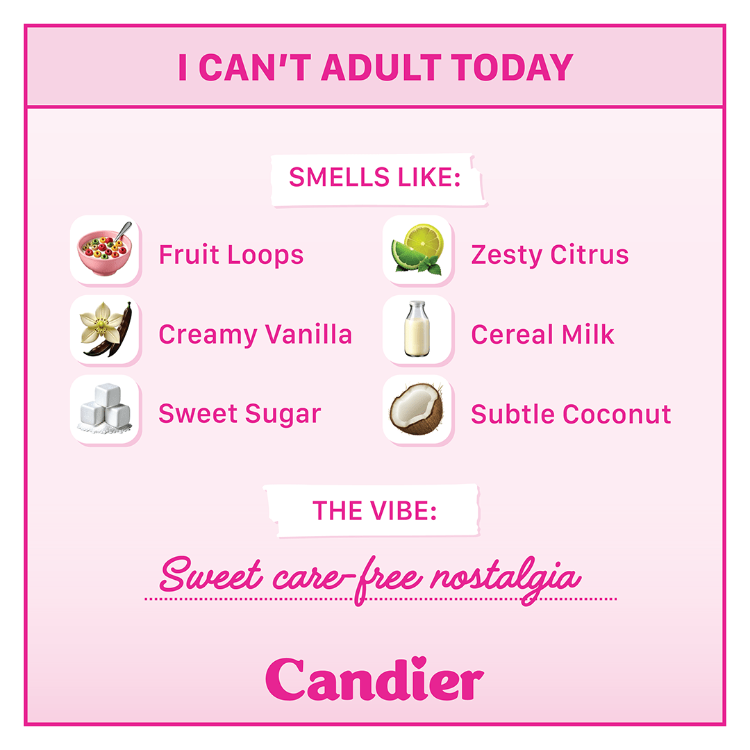 Fragrance notes for Candier Froot Loops candle, smells like real breakfast cereal candle