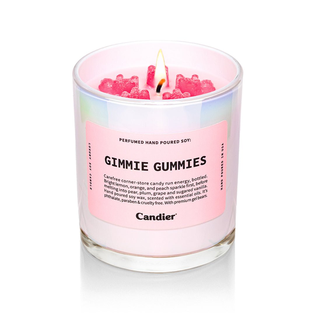 Candier Gimmie Gummies pink candle, a cute candle and dessert candle gift for women under $50