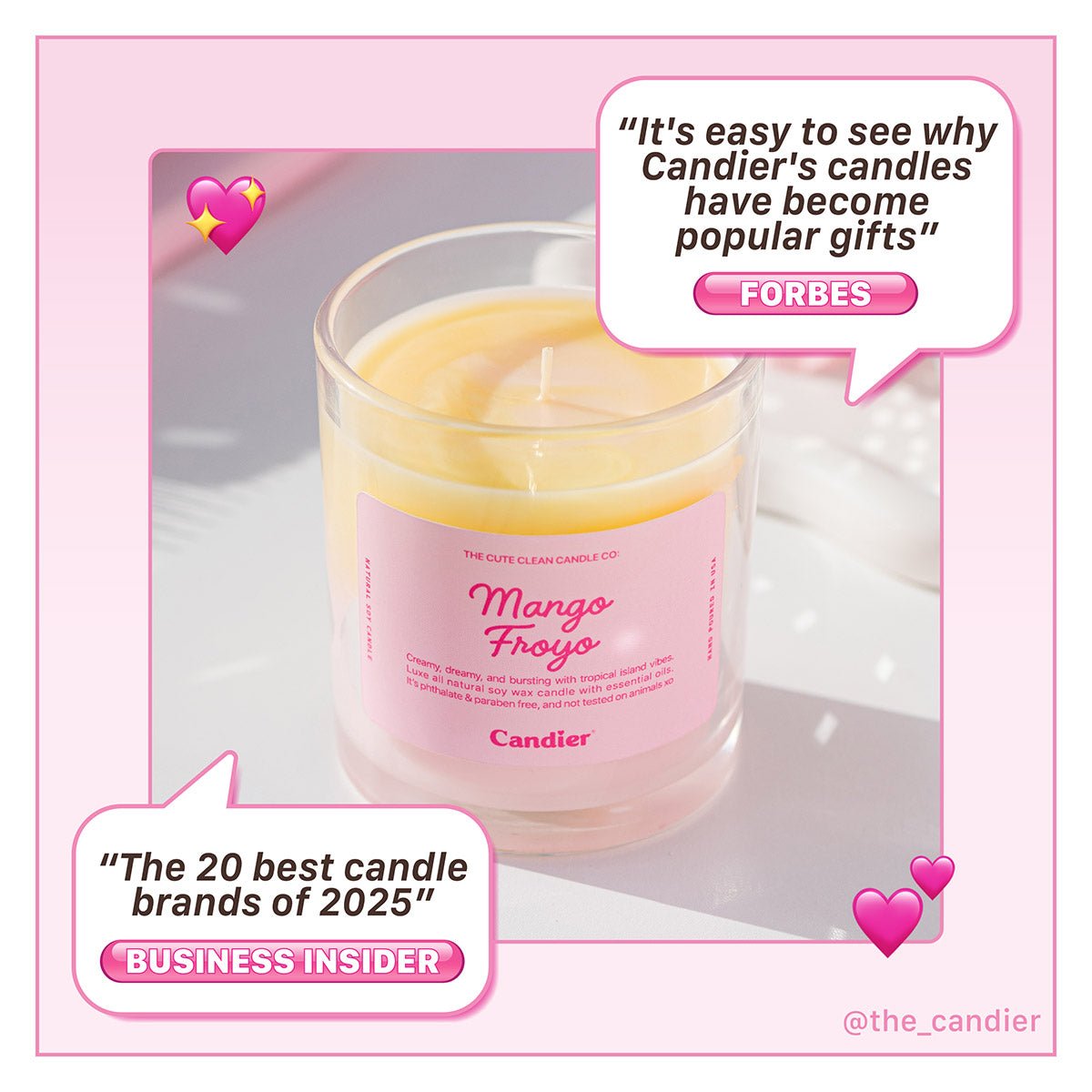 Candier cute candle MANGO FROYO. Dessert candle with best summer scents