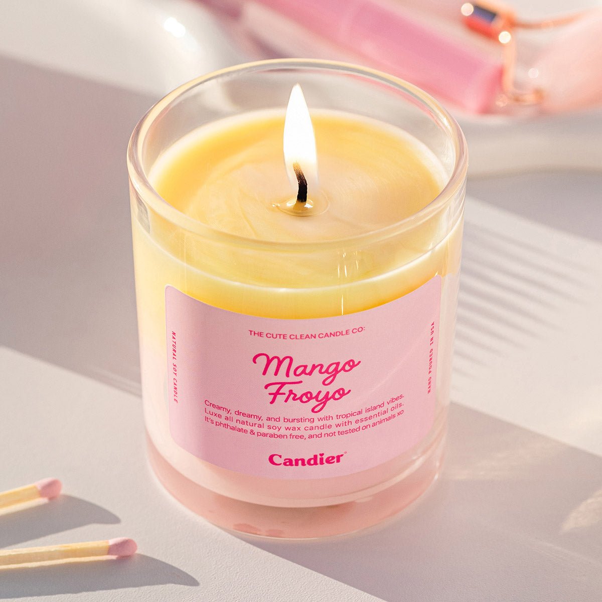 Cute candle by Candier, MANGO FROYO with soft girl era aesthetic