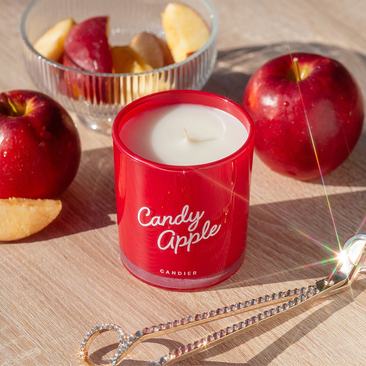 Cozy kitchen scene — apple cinnamon candle; cute white elephant gift ideas $50 and christmas gifts for friends.