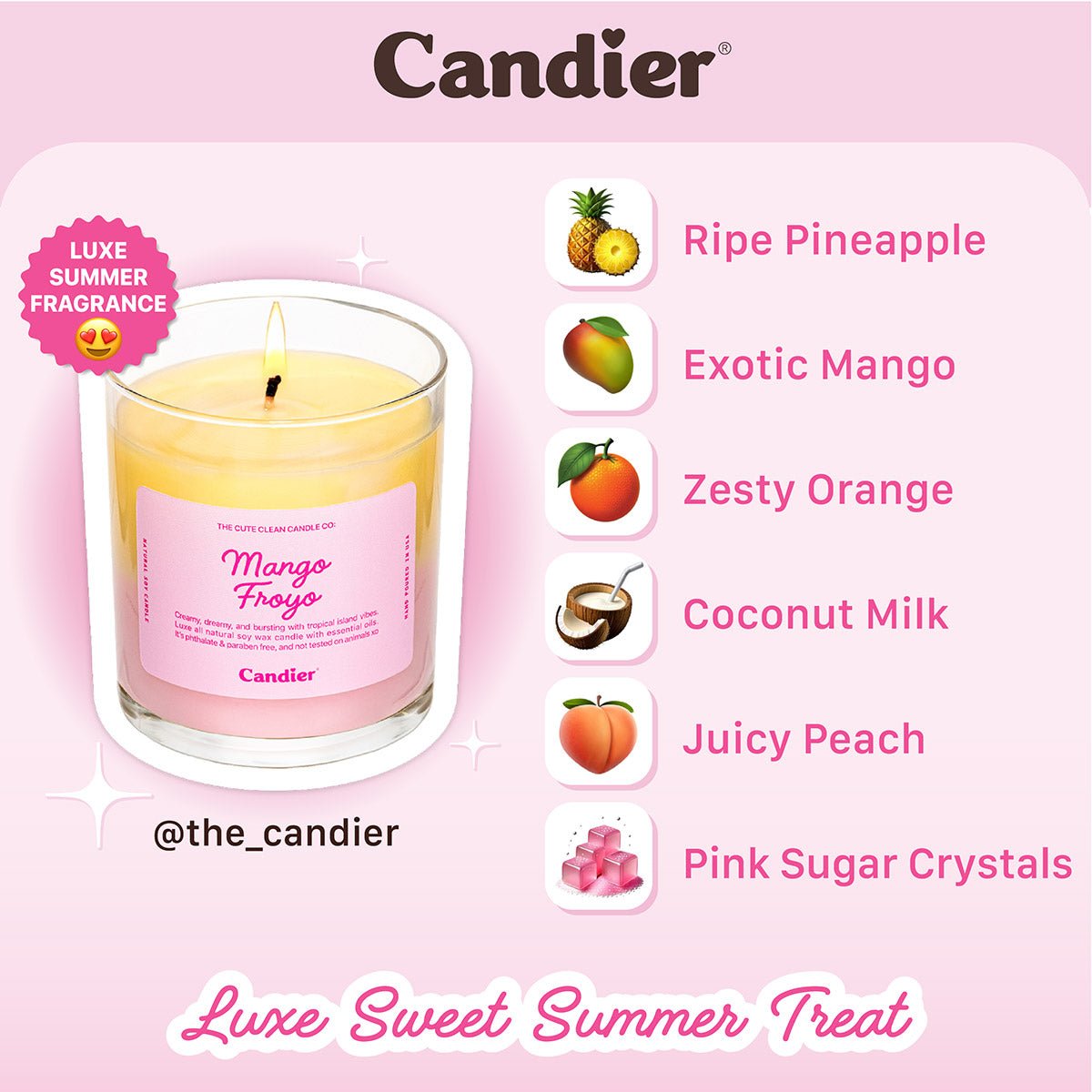 Scent nortes for dessert candle MANGO FROYO