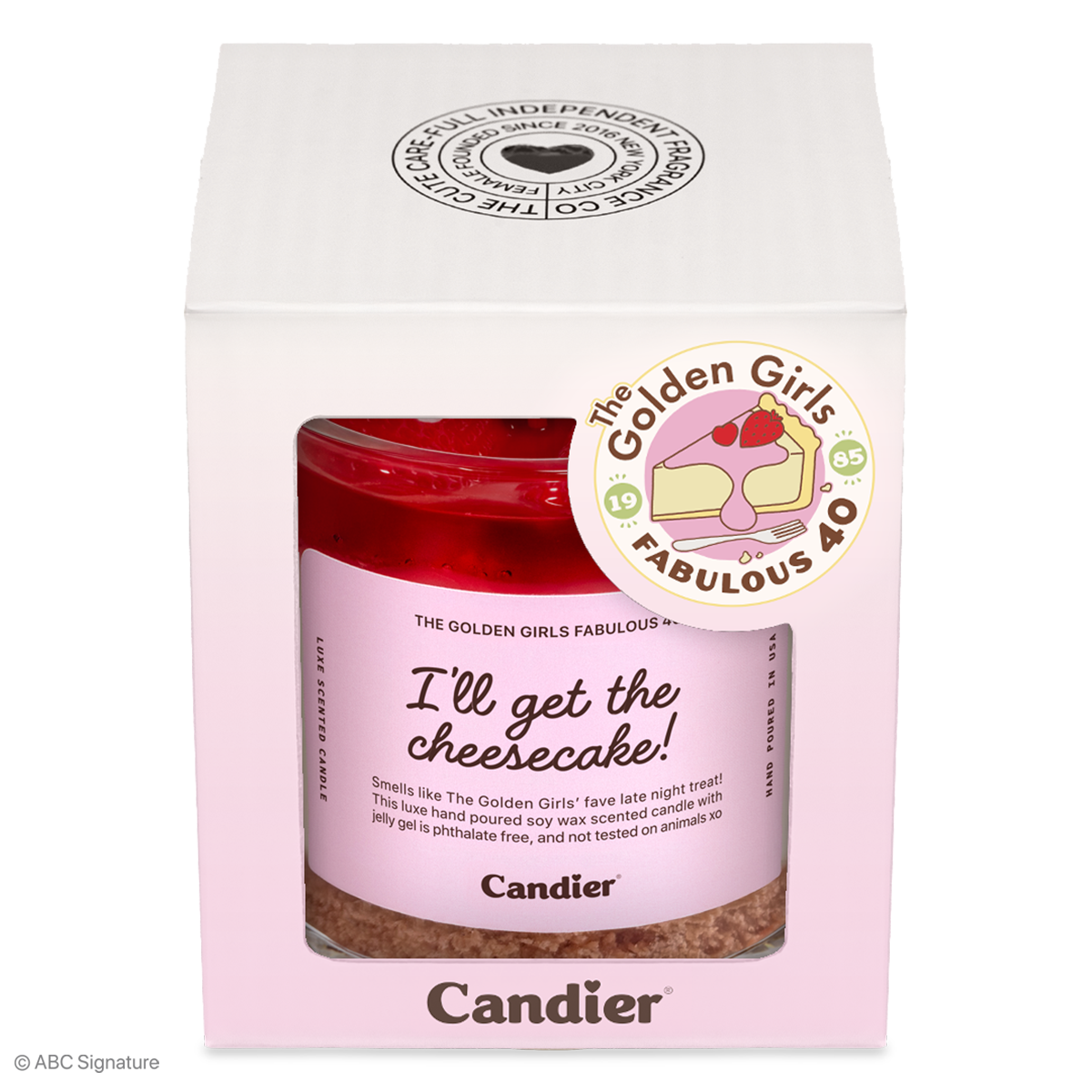 Golden Girls gifts candle in branded box — Candier luxe limited edition Golden Girls merchandise, unique gifts for mom and stylish Golden Girls gifts.