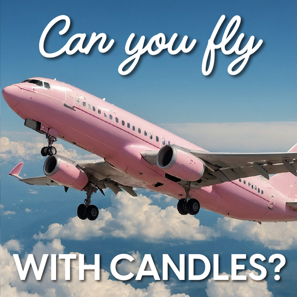 Can You Fly With Candles text over an image of a pink airplane in a blue sky 