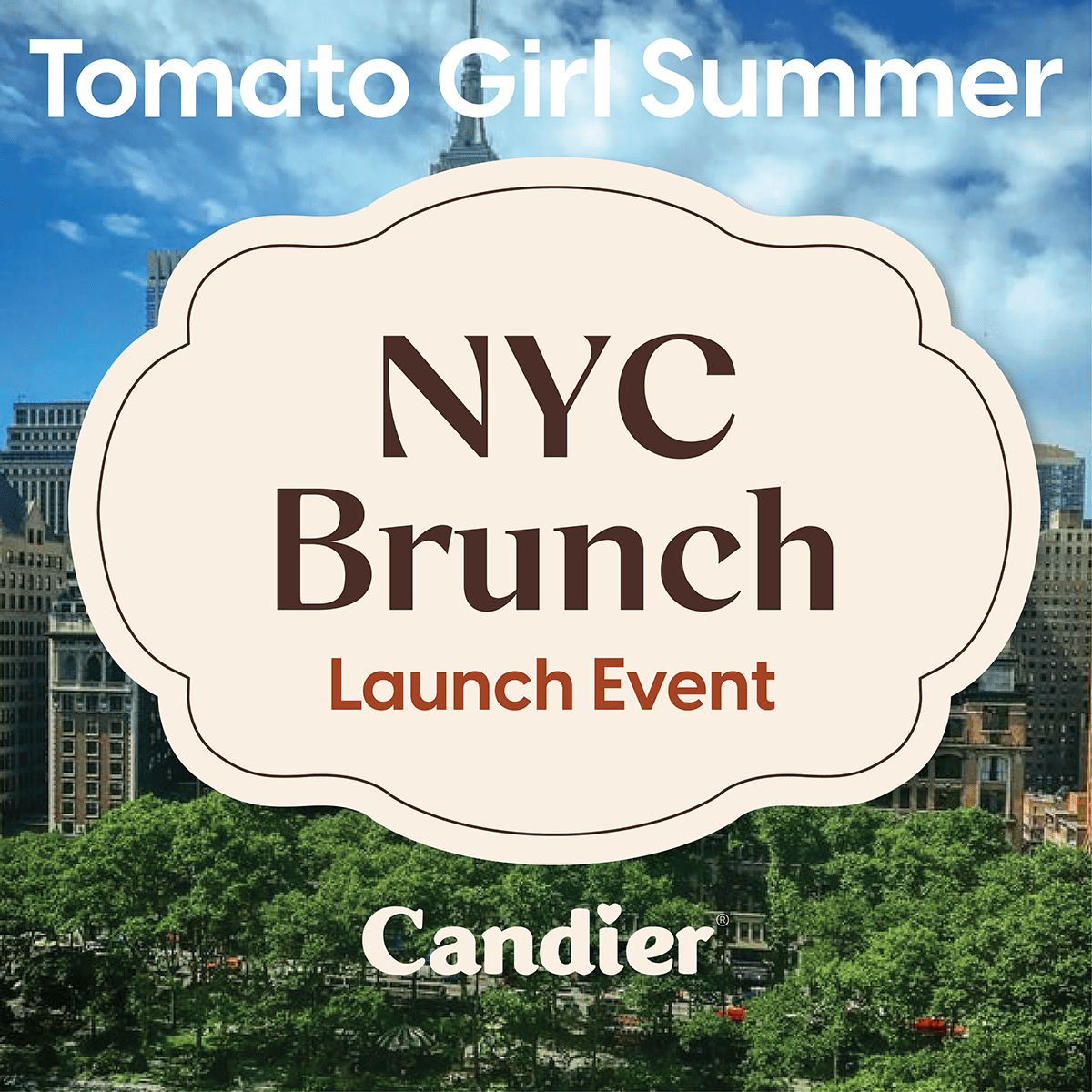 NYC brunch tomato girl summer launch event for Candier bloody mary candle 