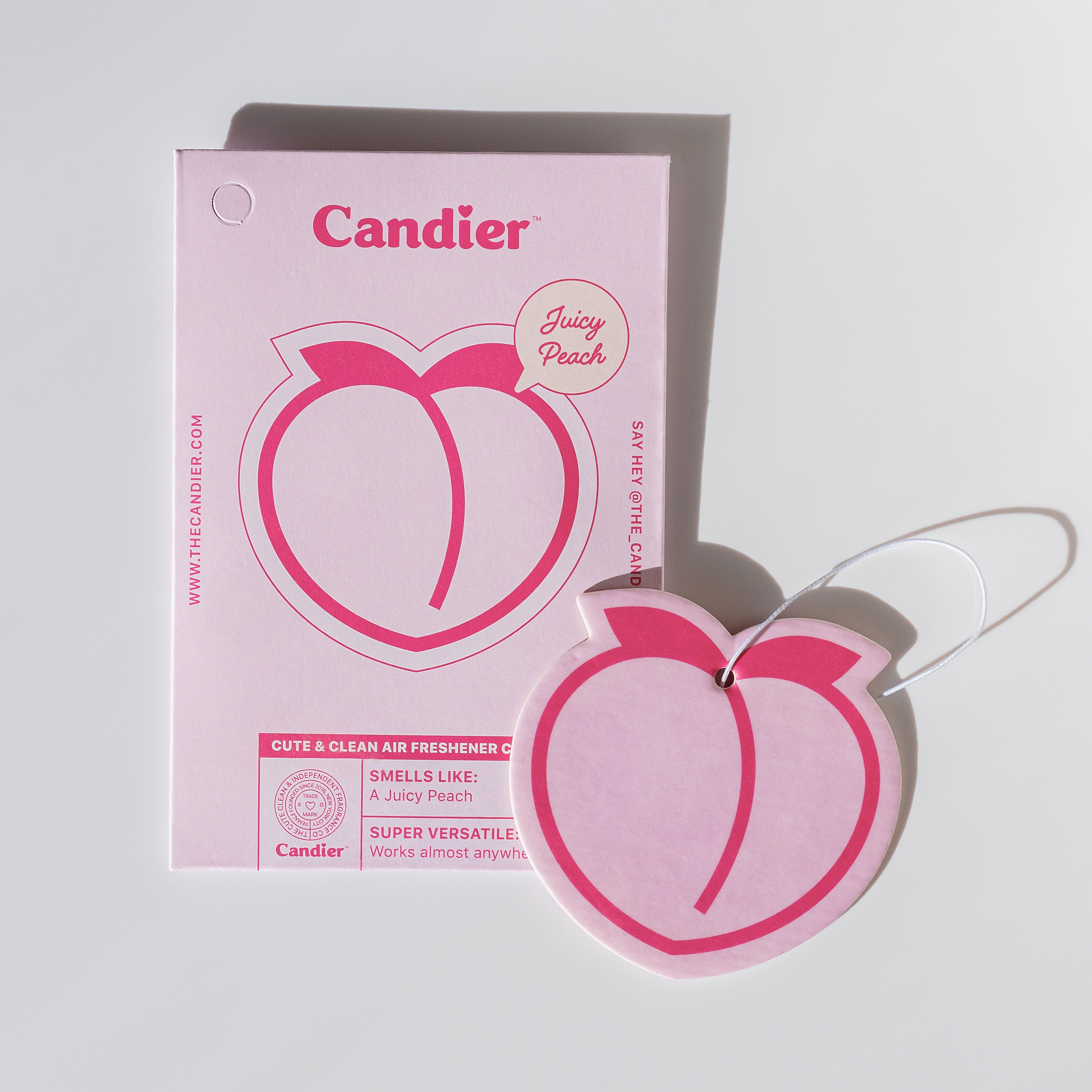 Juicy peach air freshener for home! Keeps bathrooms, laundry rooms & closets smelling fresh & sweet with a long-lasting clean scent.