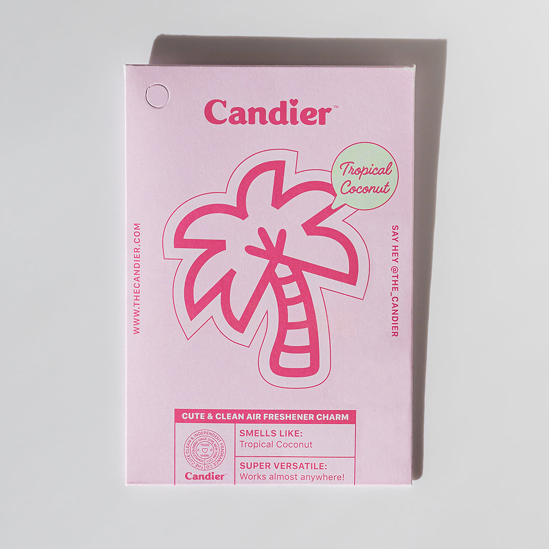 Palm tree air freshener – A cute car air freshener with a tropical coconut scent. Long-lasting, clean scent air freshener for home, cars & more!