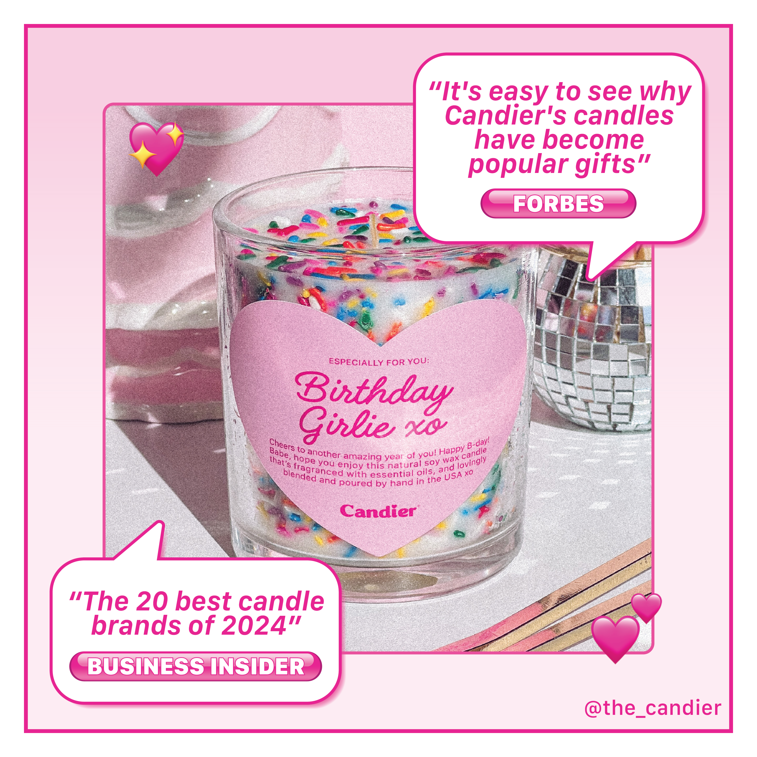 Candier "It's easy to see why Candier candles have become popular gifts" - Forbes, and "The 20 best candle brands of 2024" - Business Insider. Birthday cake candles with gourmand fragrance and vanilla scent. est gifts for teen girls​