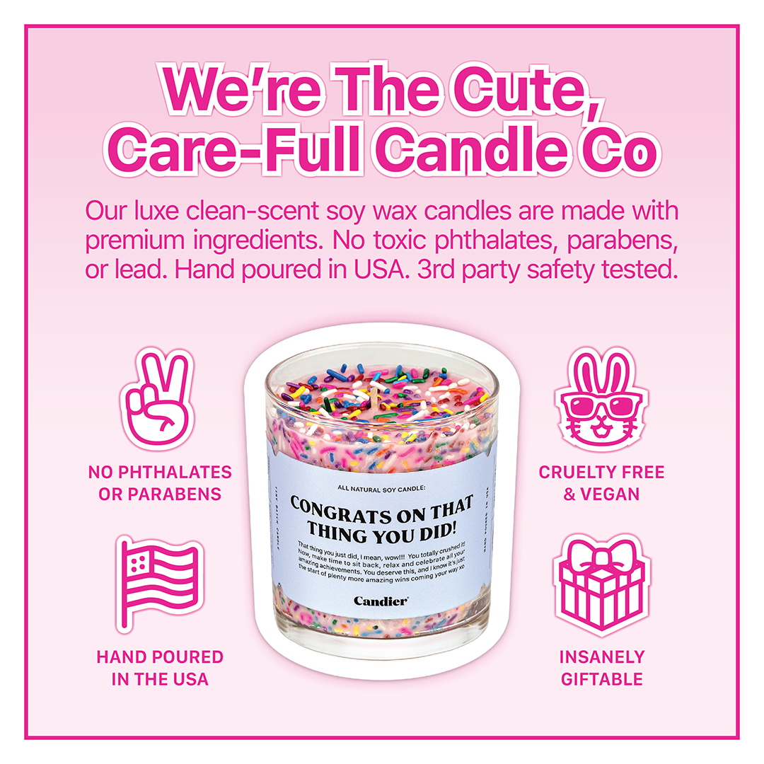 Candier by Ryan Porter – clean luxury scented candles made in the USA. Aesthetic candles with gourmand scent, perfect for gift baskets, congratulations gift​, and celebrations