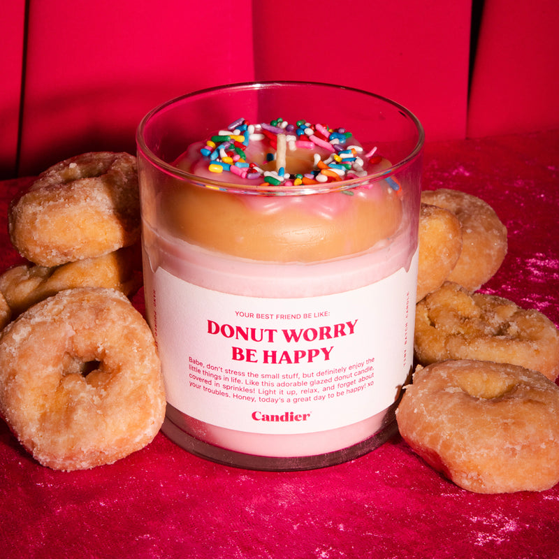 Donut Worry Be Happy Candle | Donut Scented Candle