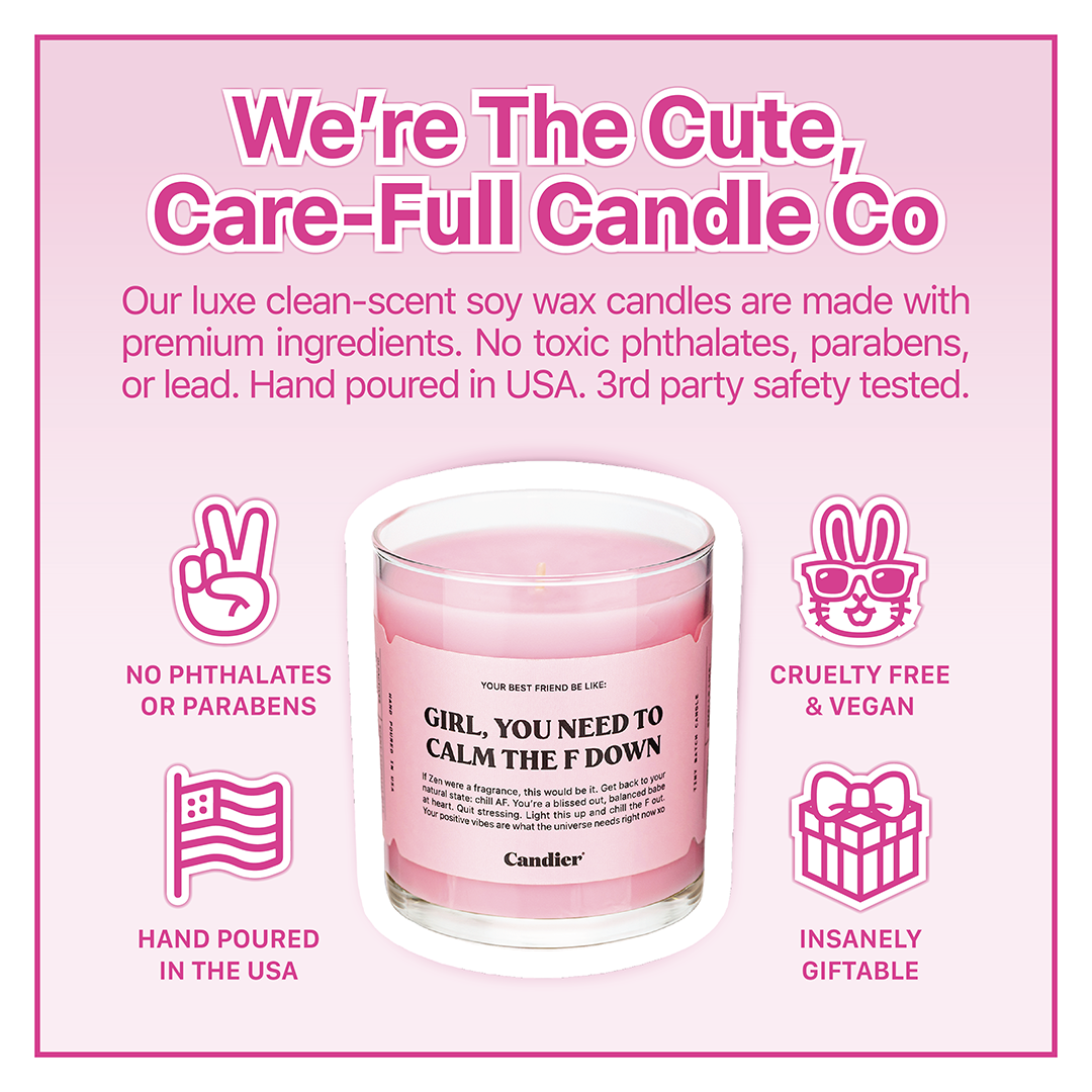 Candier’s luxe, care-full candles with premium ingredients, cruelty-free, cherry blossom scent​, and clean-burning, perfect for gifting