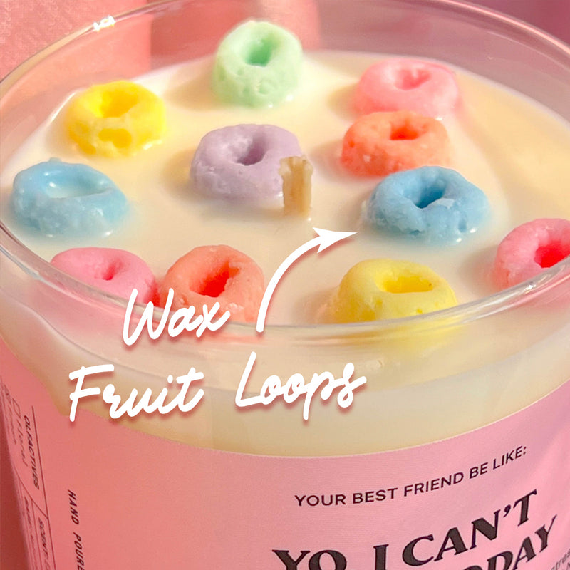 YO I CANT ADULT TODAY CEREAL CANDLE FRUIT LOOP CANDLE