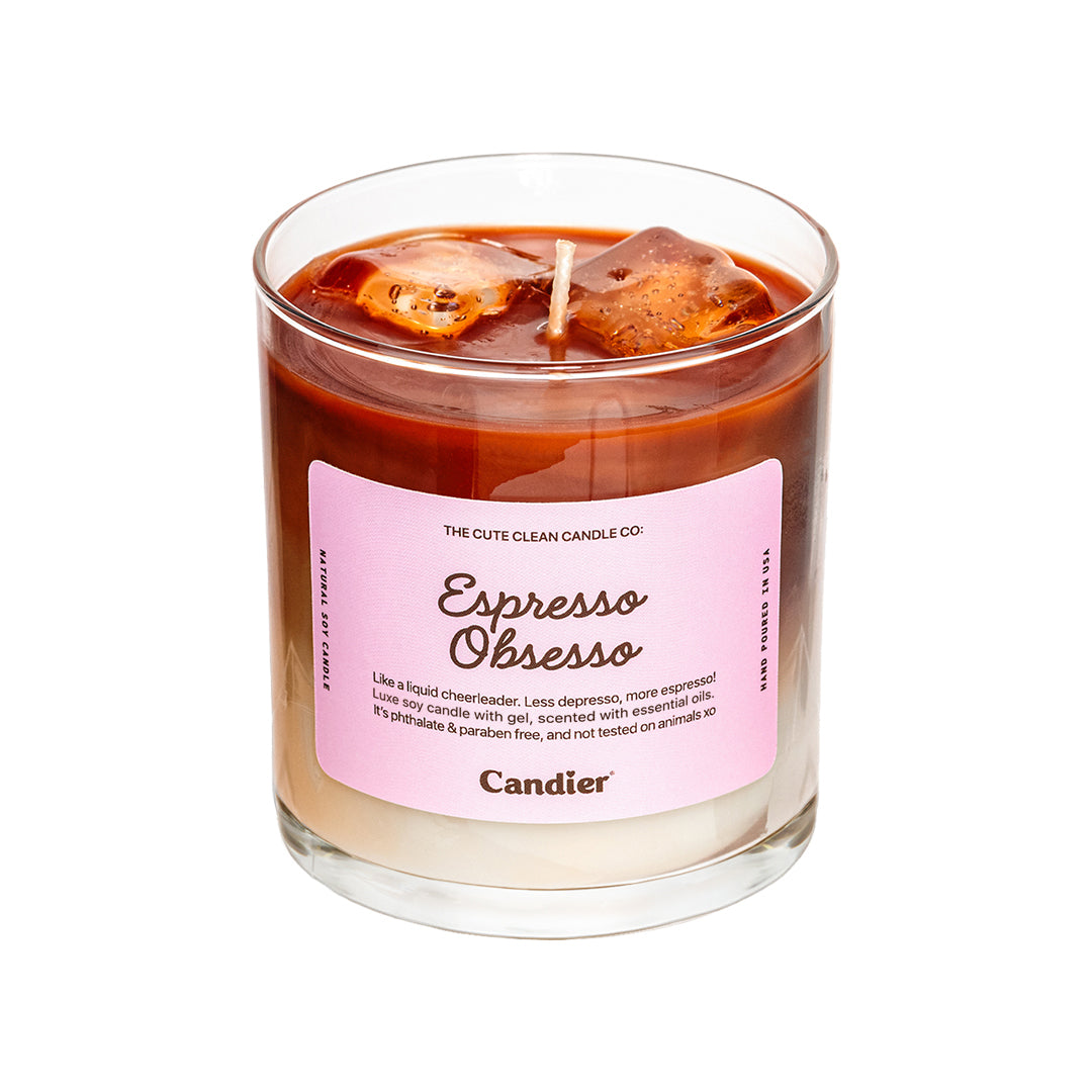 Candier Espresso Obsesso coffee scented candles​– realistic shaken espresso​ aesthetic candle with rich espresso beans​ aroma. Coffee gift baskets​ idea