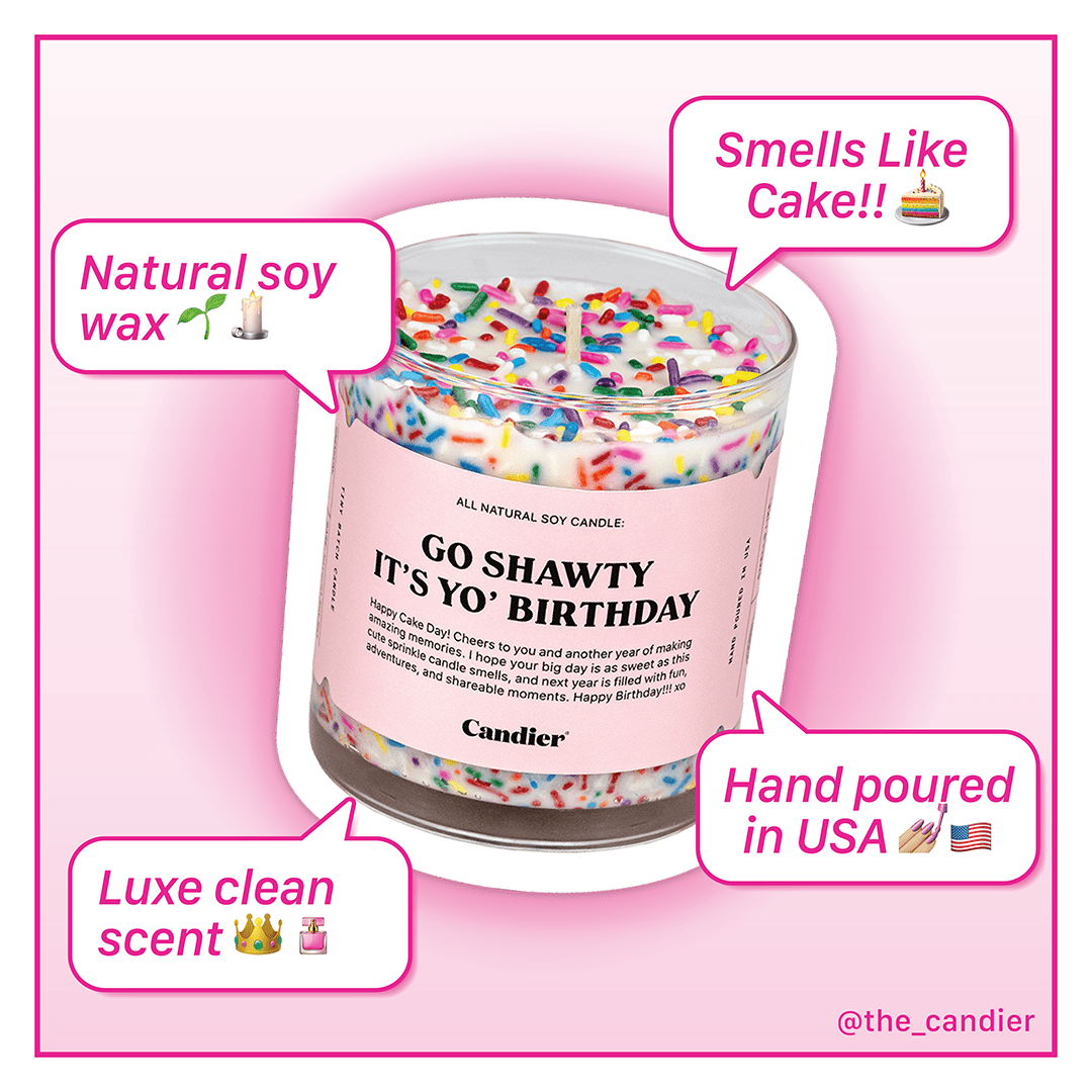 Candier funny birthday candle with birthday cake scent and sprinkles
