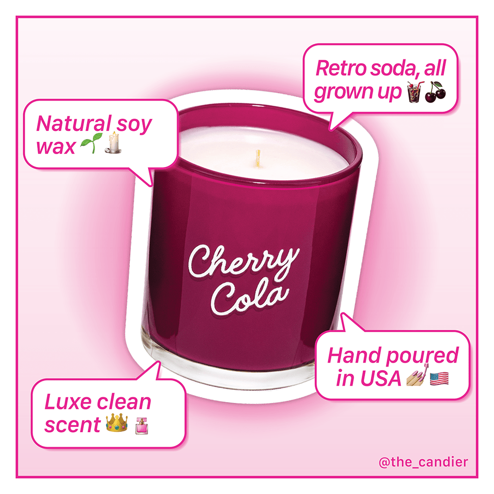 Cherry Candle​ | Candier® Luxury Cherry Cola Dessert Candle