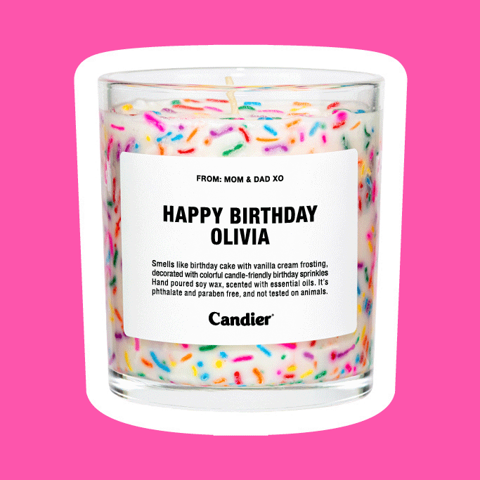 Candier custom birthday candles with personalized candle message, birthday gift for him and her