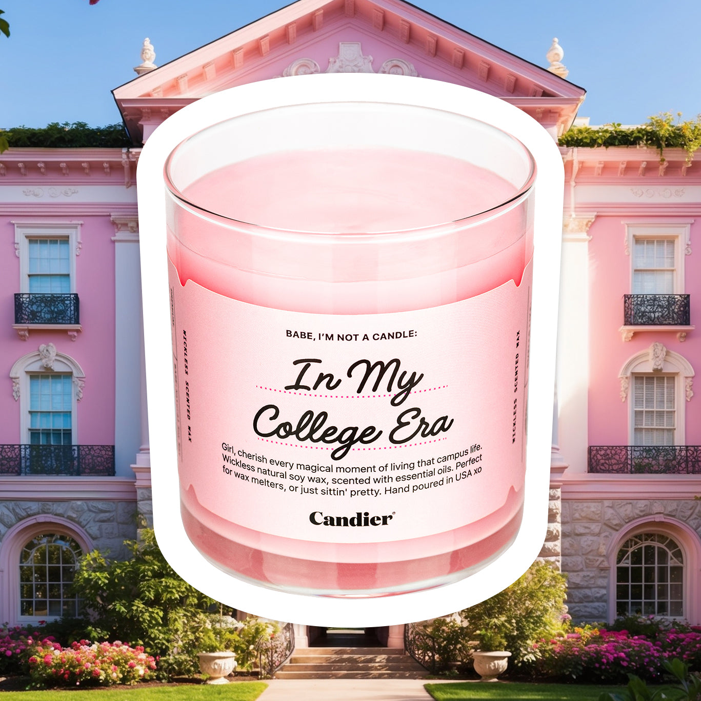a cute pink Candier Dormables™ wickless candles scented wax melts. In My College Era is the best gifts for teen girls​