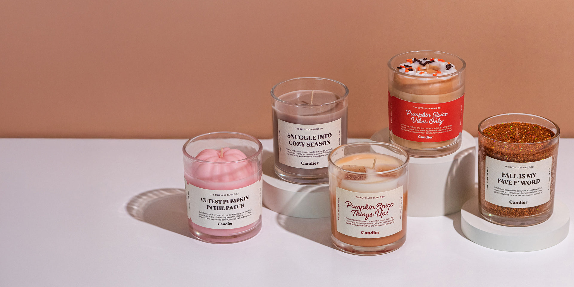 The best fall candles for 2025. Candier cute luxe candles including pumpkin spice latte candle and sweater weather candle