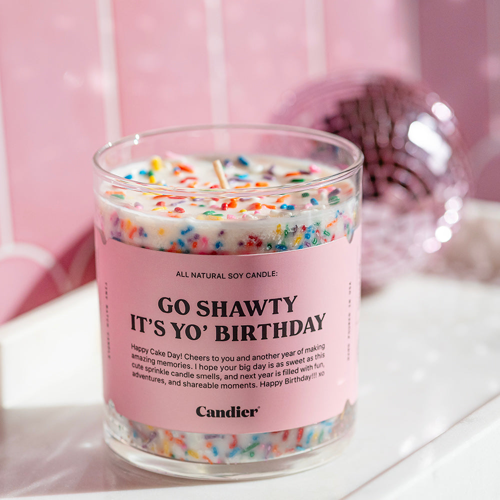 Go Shawty It's Yo' Birthday Candle – A cute sprinkle candle that smells like birthday cake! The perfect gift for her, best friend, or any candle lover