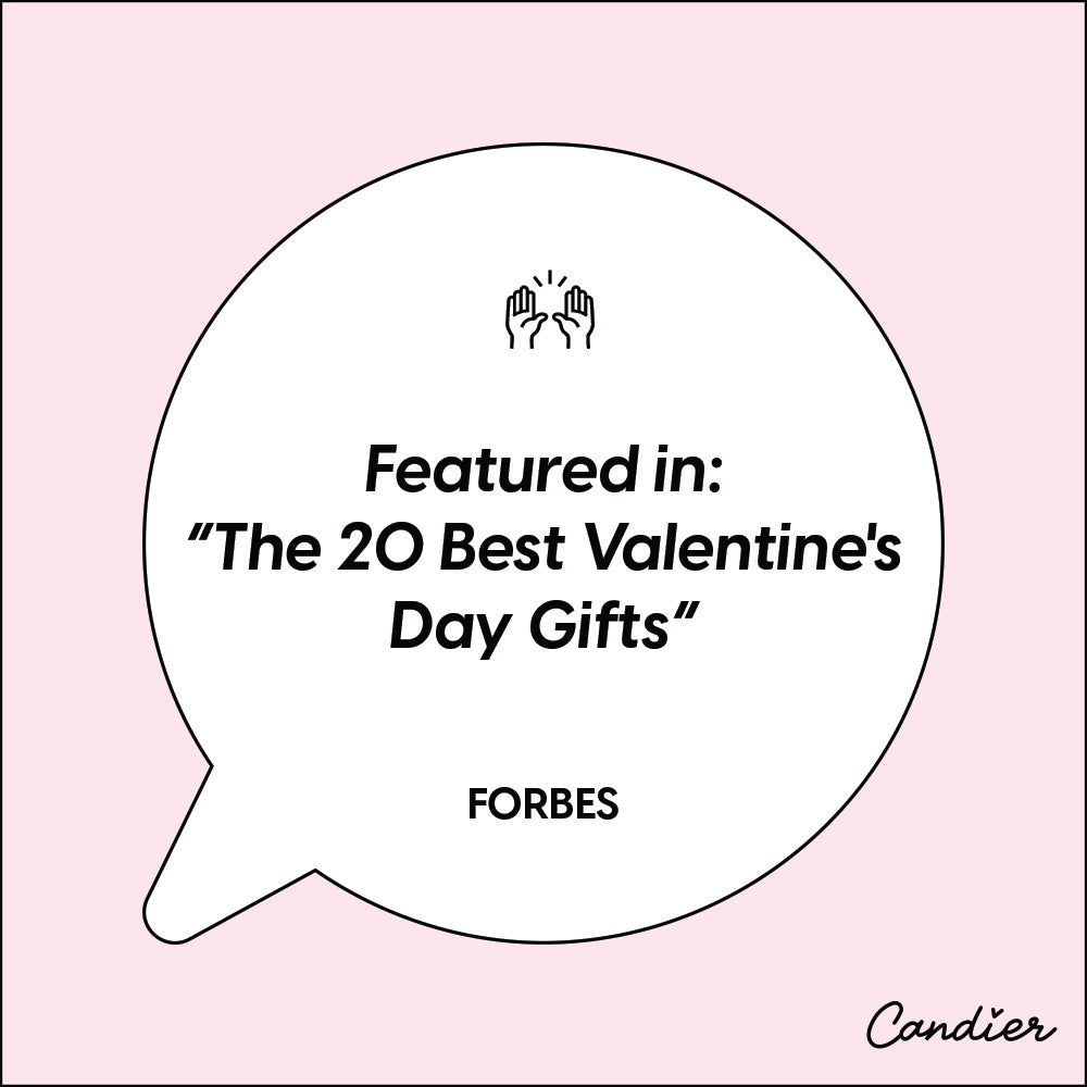 Text that reads Featured in the best Valentine's Day gifts by Forbes