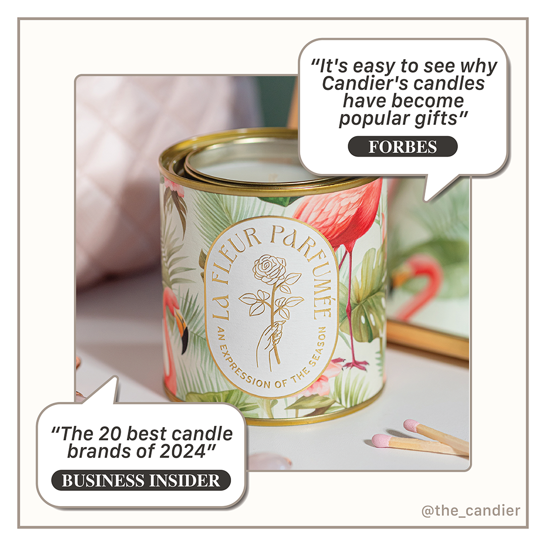 Candier named one of the best luxury candles, this beach candle offers a clean fragrance experience with made in America gifts craftsmanship. La Fleur luxury candle inspired by South Beach Miami style