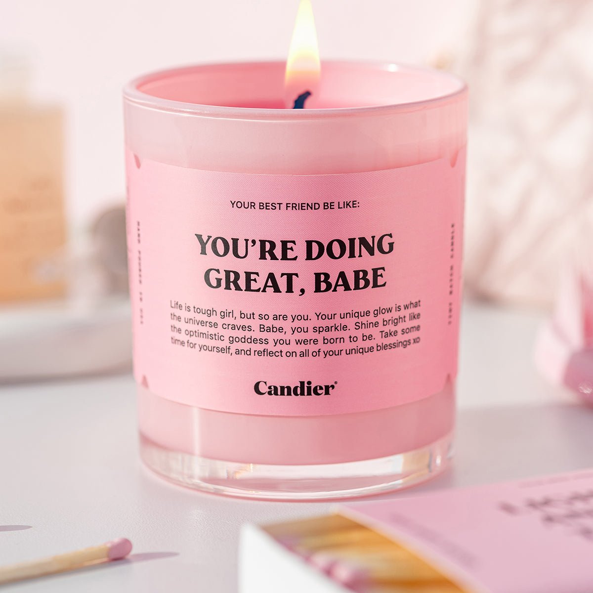 Cute candle with pink aesthetic. Soft girl aesthetic is bests gift for teen girls
