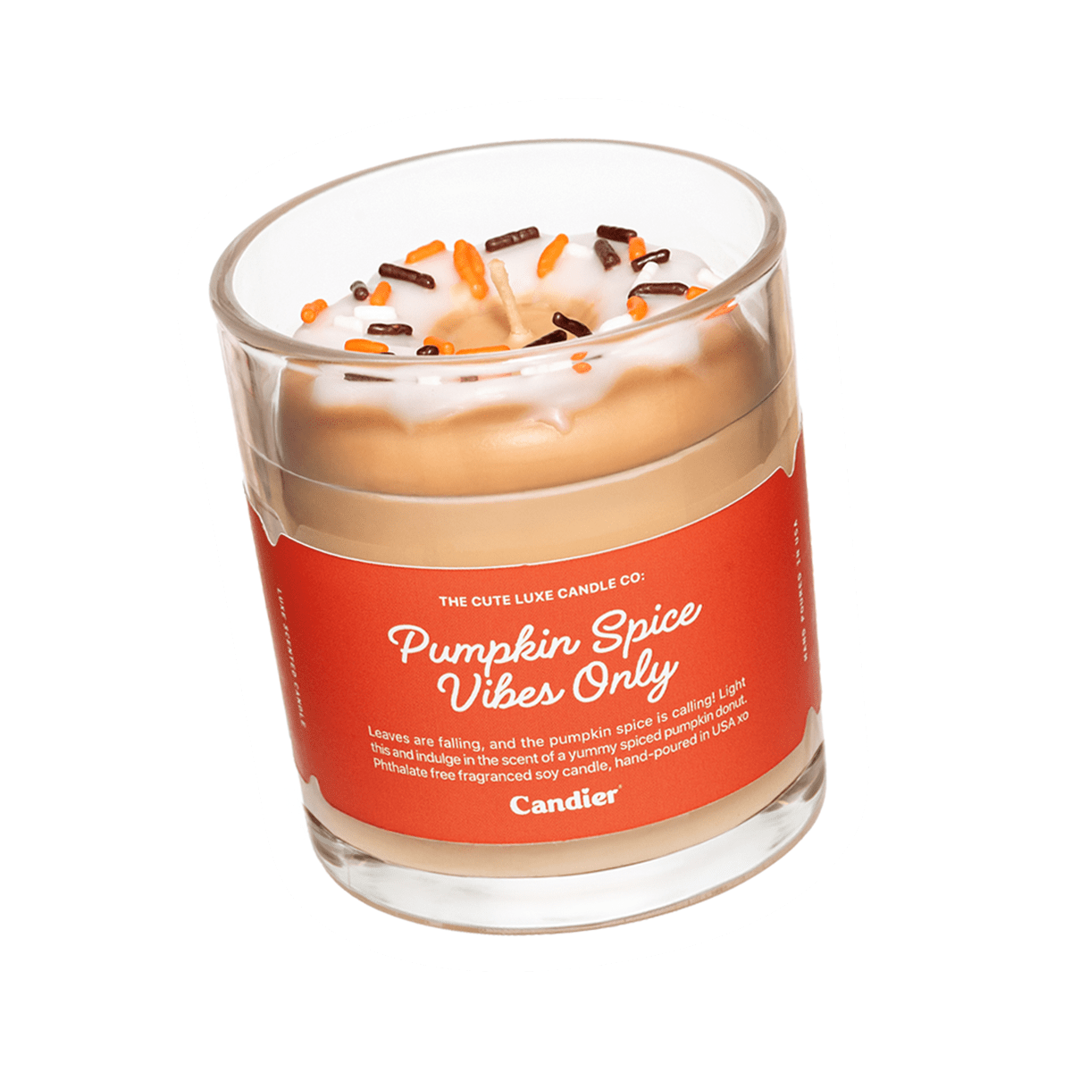 Pumpkin Spice Vibes Only Donut Candle