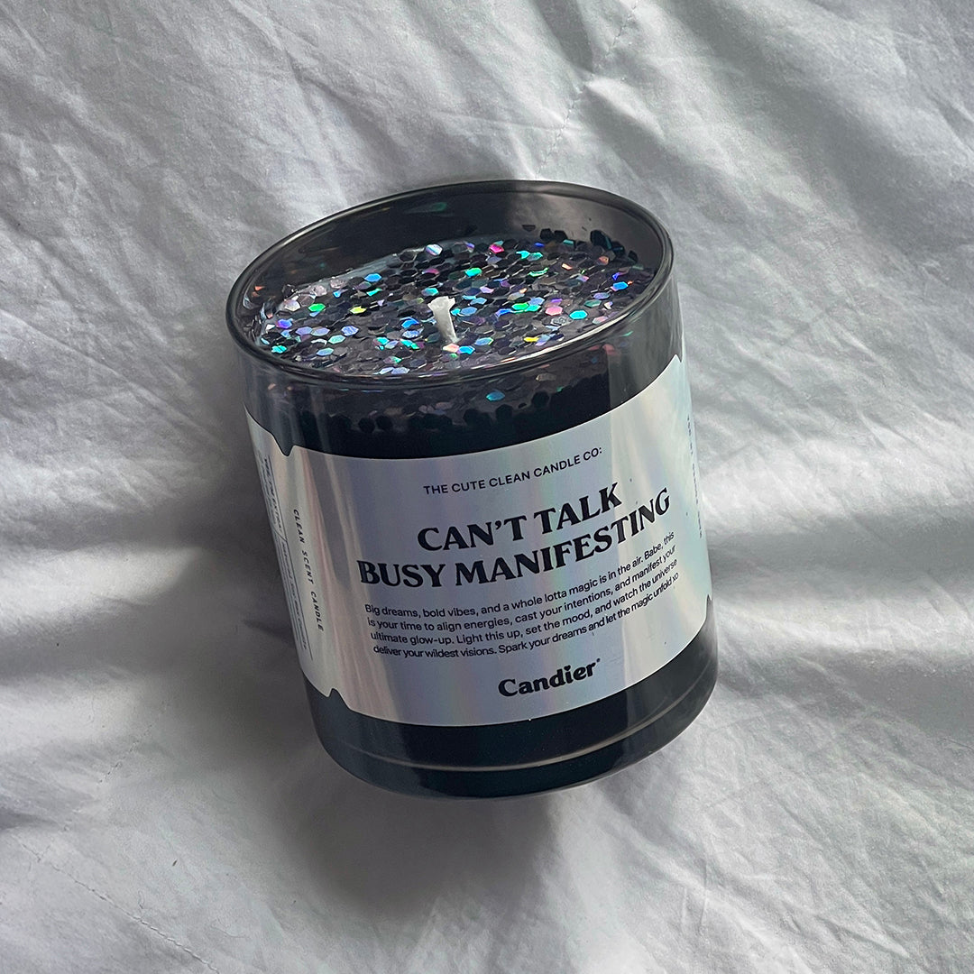 Best soy candle by Candier with subtle sparkle. Aesthetic gifting idea for baddie aesthetic lovers and luxury home scents fans.