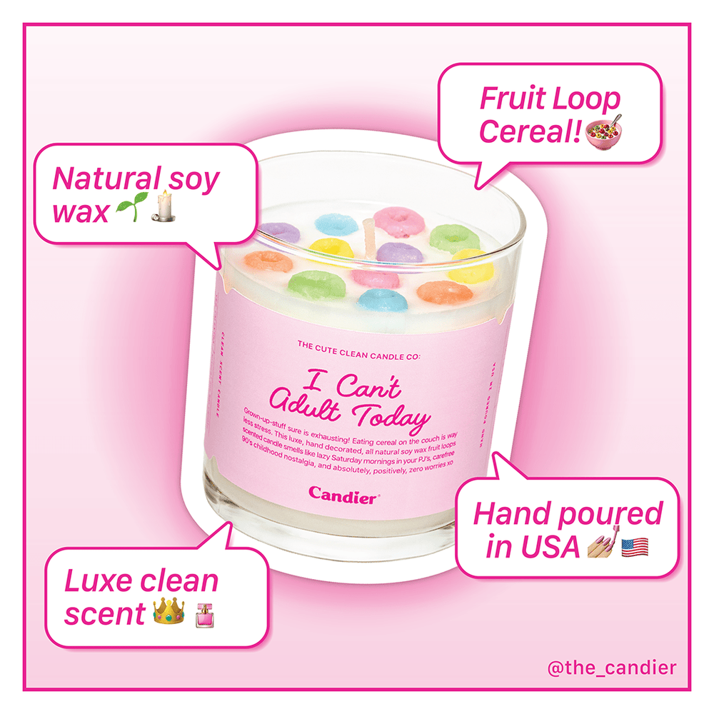 Fruit Loops Candle: Candier® Can't Adult Today Cereal Candle