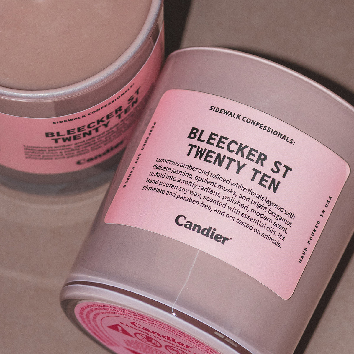 Candier Bleecker St Twenty Ten candle flat lay, cute candles and luxury candles with NYC aesthetic