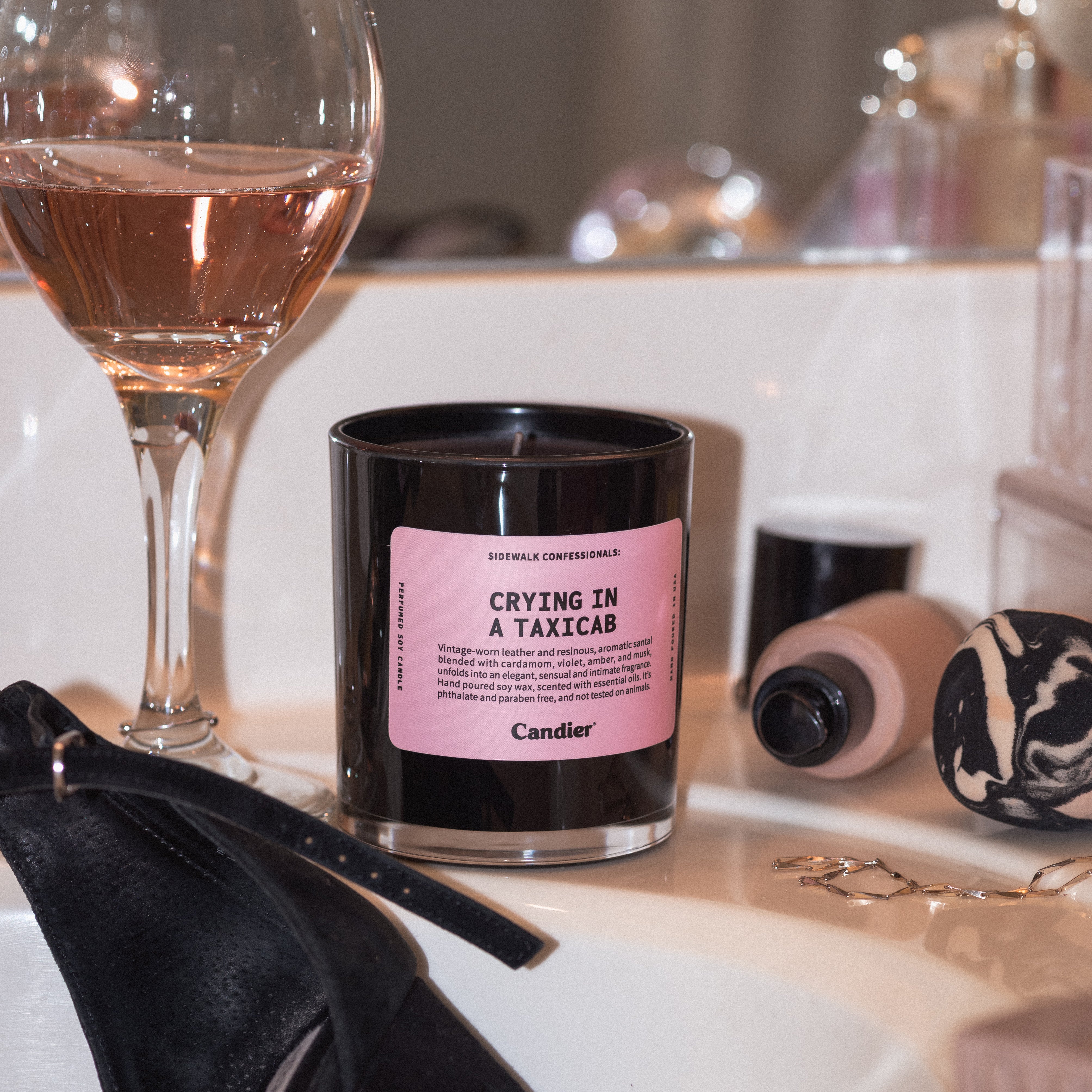 Candier Crying in a Taxicab candle lifestyle, cute candles and cute gifts for her with NYC aesthetic