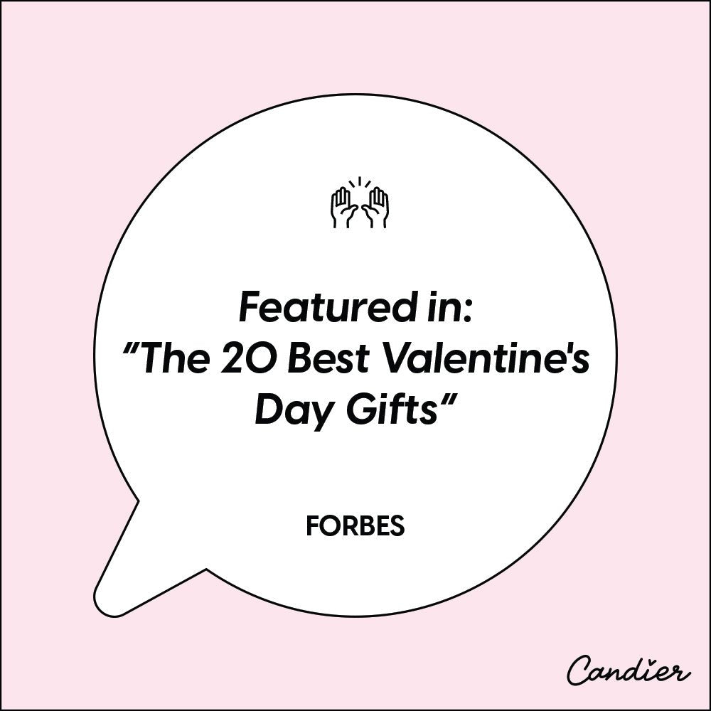 Candier dessert candles featured in Forbes list of best Valentine’s Day gifts, highlighting luxury gifting and premium clean candles