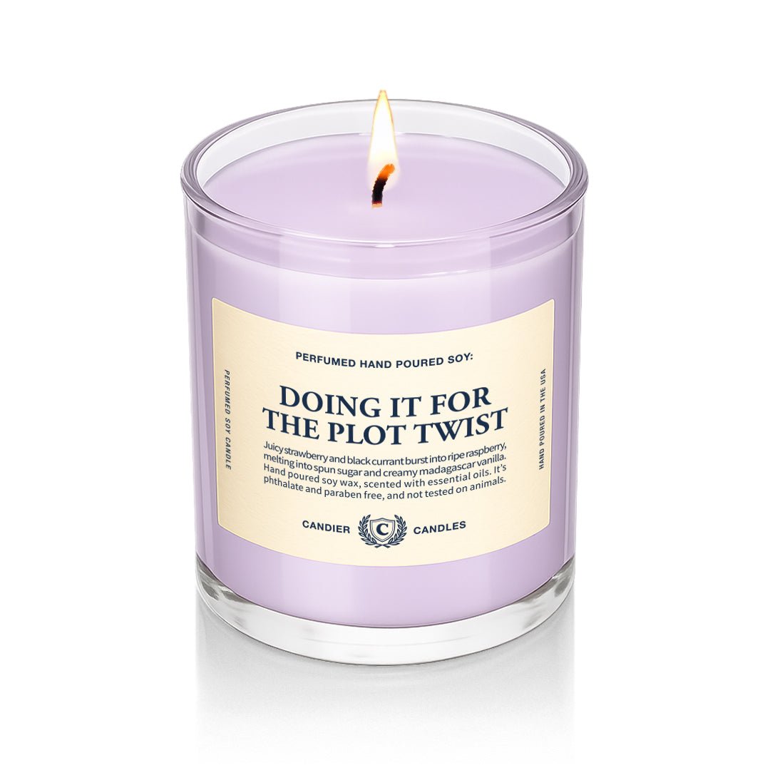 Doing It For The Plot Twist lavender candle, a cute gift for college girls