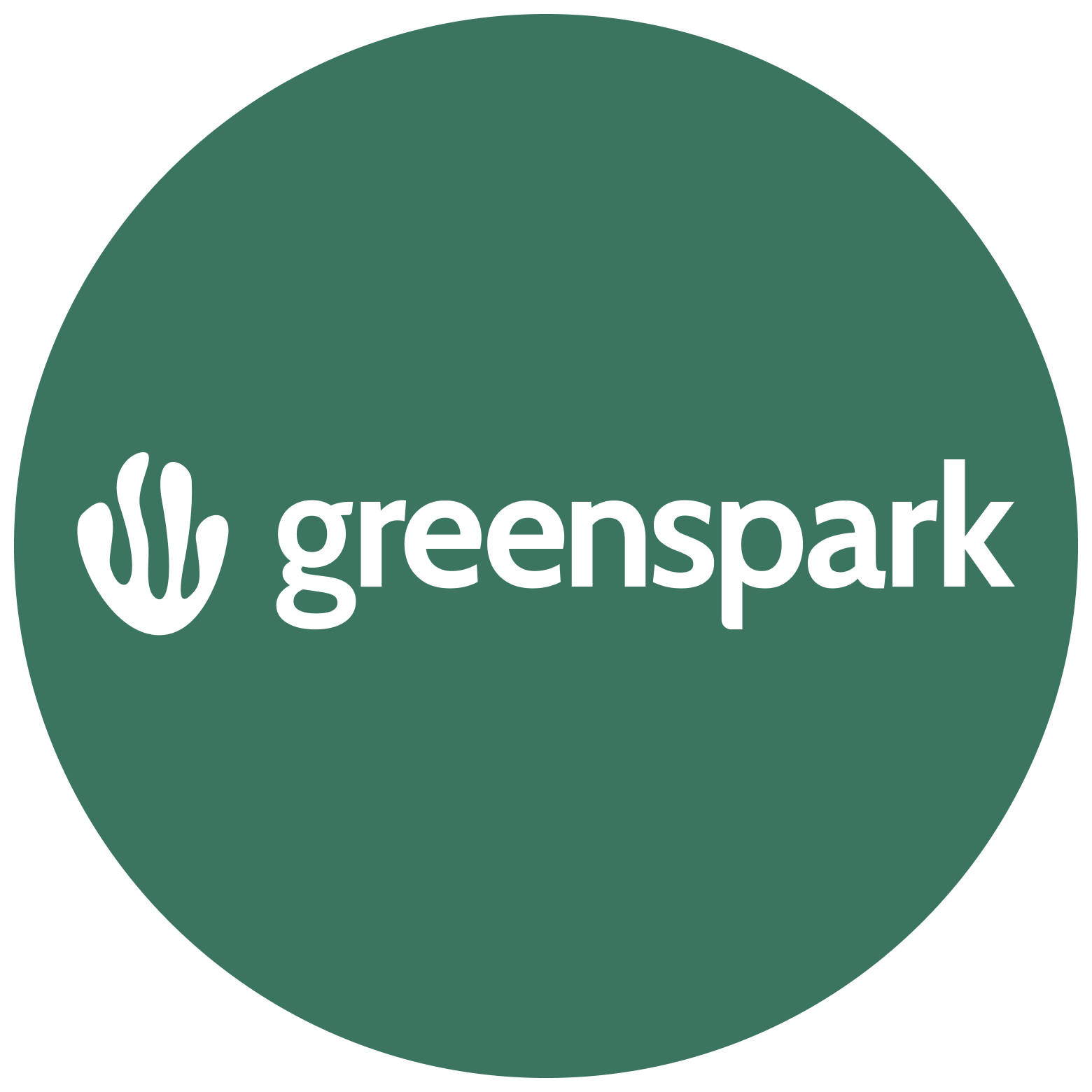 A luxury candle with the label "greenspark" on it, showcasing a minimalist design.