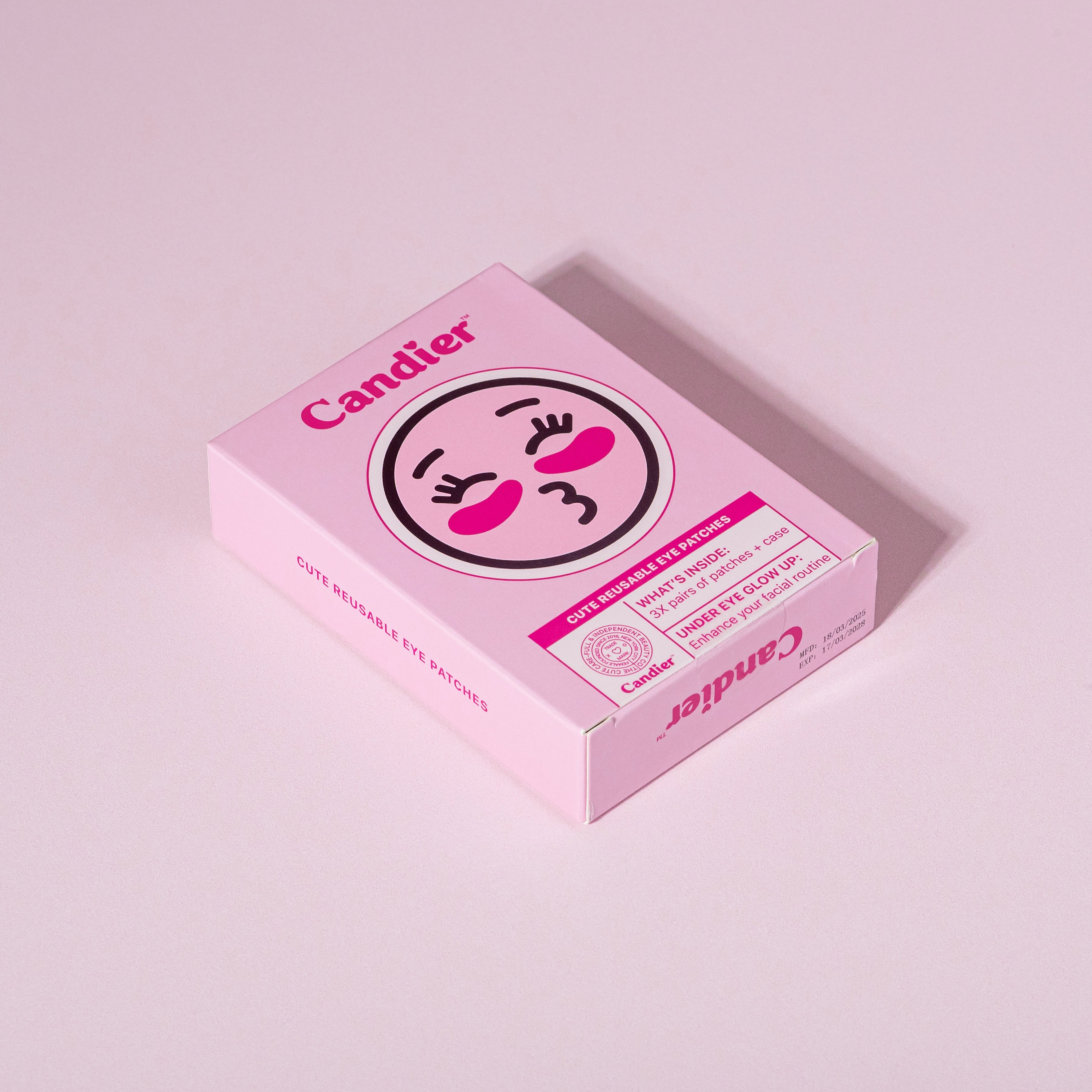 Pink aesthtic Candier reusable eye mask gift box packaging – skincare gift for her