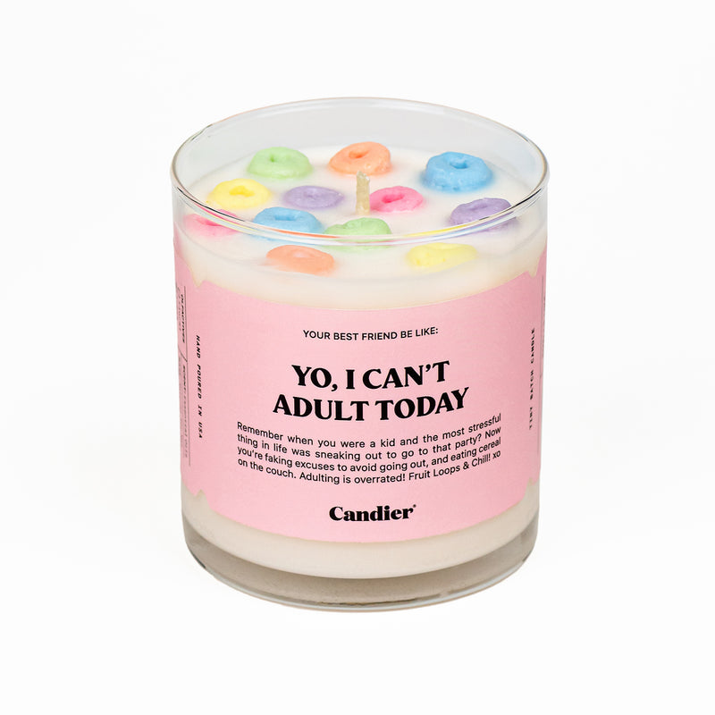 YO I CANT ADULT TODAY CEREAL CANDLE FRUIT LOOP CANDLE