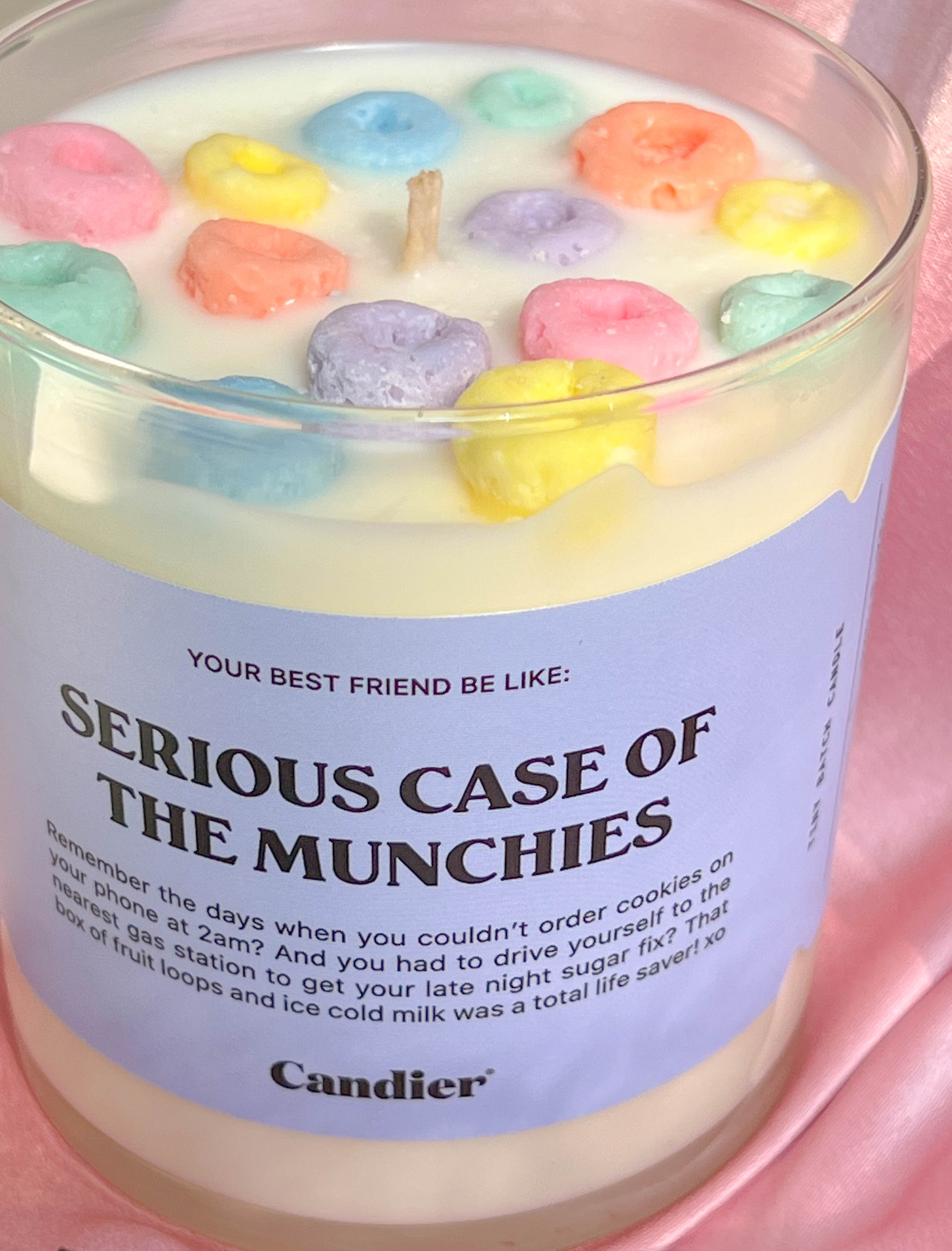 Close up of cereal candle fruit loop details